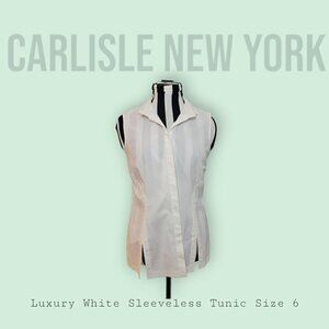Carlisle New York Sleeveless White Tunic - Size 6 - Your New Go To Top